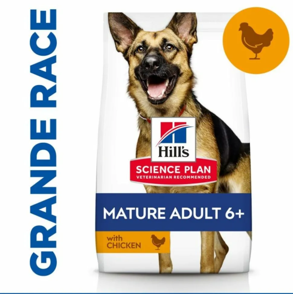 HILL'S - Croquettes chien science plan adult mature 6+ grande race poulet - hill's 14 kg