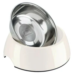 HUNTER - Mangeoire pour chiens mélamine acier inoxydable blanc 350 ml (NULL,5 x 18,5 x 9,5 cm)