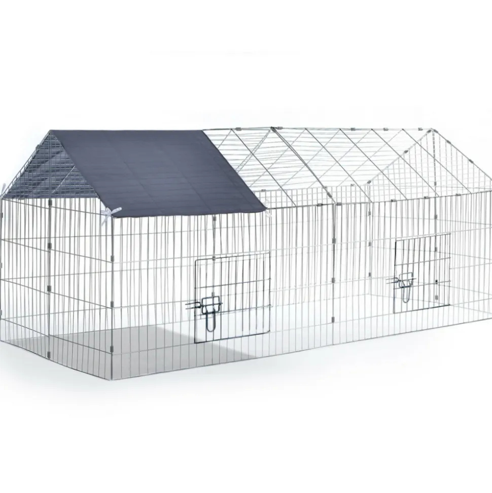 IDMARKET - Enclos grillagé pour petits animaux en acier galvanisé