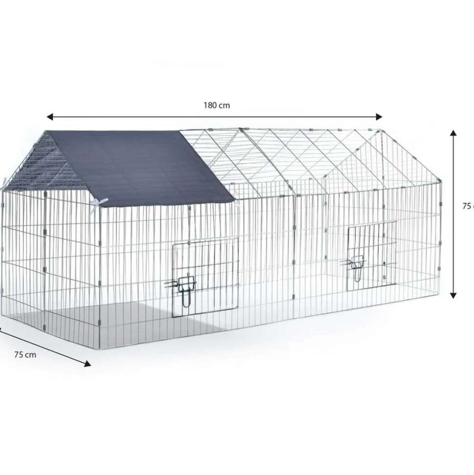 IDMARKET - Enclos grillagé pour petits animaux en acier galvanisé