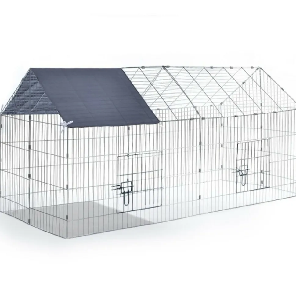 IDMARKET - Enclos grillagé pour petits animaux en acier galvanisé
