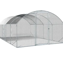 IDMARKET - Enclos poulailler dôme 15 m² parc grillagé 3x5 m avec porte latérale