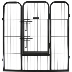 KERBL - Enclos d'extérieur avec porte pour animaux de compagnie noir