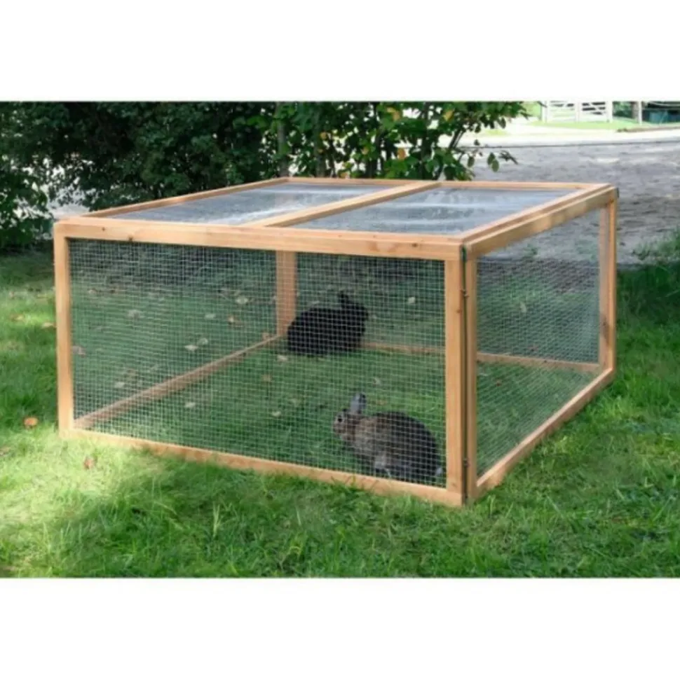 KERBL - Kerbl - enclos extérieur pour rongeurs - vario bois - grillage fin - dimensions 120x120x59cm