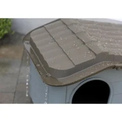 KERBL - Kerbl - maison extérieure pour chats - 60 x 51 x 41 cm - gris et marron - plastique