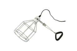 LA FERME TROPICALE - Support de lampe grillagé avec pince de fixation support d'ampoule chauffante / uvb pour reptiles (lézards, serpents, tortues),
