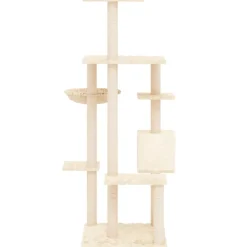 MAISON EXCLUSIVE - Arbre à chat avec griffoirs en sisal crème 142 cm