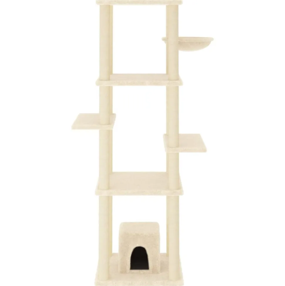 MAISON EXCLUSIVE - Arbre à chat avec griffoirs en sisal crème 154 cm