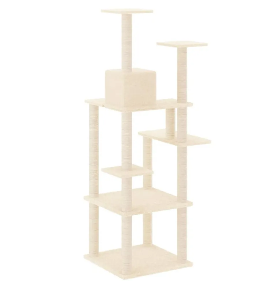 MAISON EXCLUSIVE - Arbre à chat avec griffoirs en sisal crème 153 cm