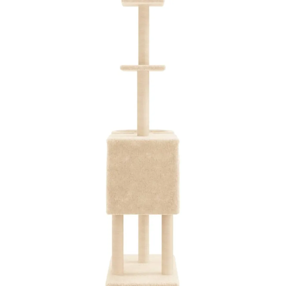 MAISON EXCLUSIVE - Arbre à chat avec griffoirs en sisal crème 145 cm