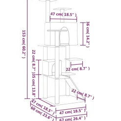 MAISON EXCLUSIVE - Arbre à chat avec griffoirs en sisal crème 153 cm