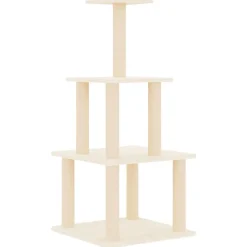 MAISON EXCLUSIVE - Arbre à chat avec griffoirs en sisal crème 111 cm