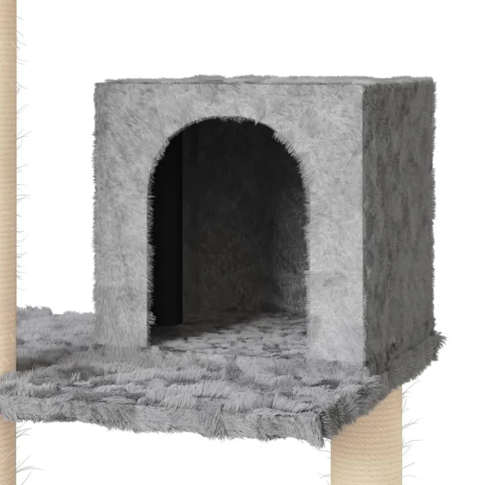 MAISON EXCLUSIVE - Arbre à chat avec griffoirs en sisal gris clair 119 cm