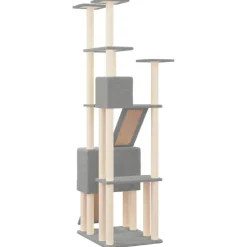 MAISON EXCLUSIVE - Arbre à chat avec griffoirs en sisal gris clair 190 cm