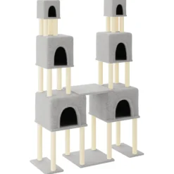 MAISON EXCLUSIVE - Arbre à chat avec griffoirs en sisal gris clair 199 cm