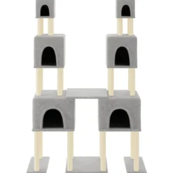 MAISON EXCLUSIVE - Arbre à chat avec griffoirs en sisal gris clair 199 cm