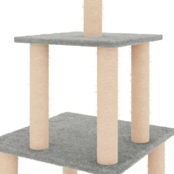 MAISON EXCLUSIVE - Arbre à chat avec griffoirs en sisal gris clair 111 cm
