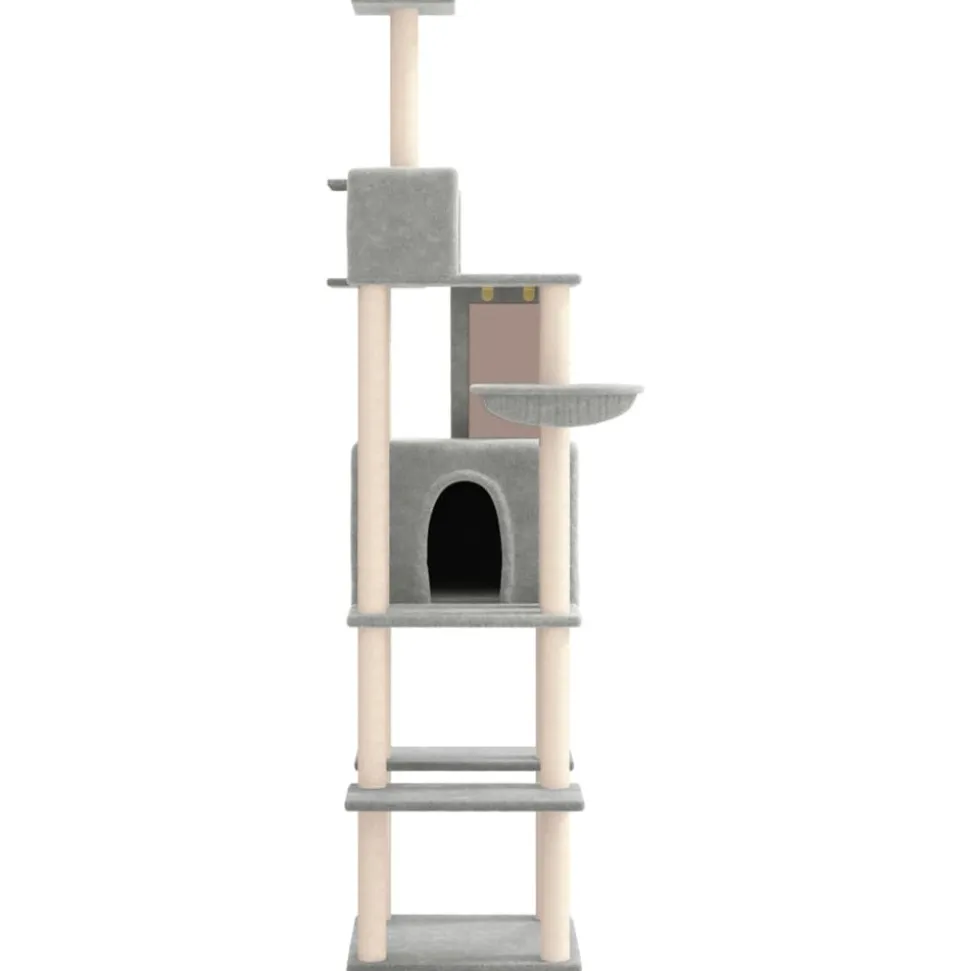MAISON EXCLUSIVE - Arbre à chat avec griffoirs en sisal gris clair 201 cm