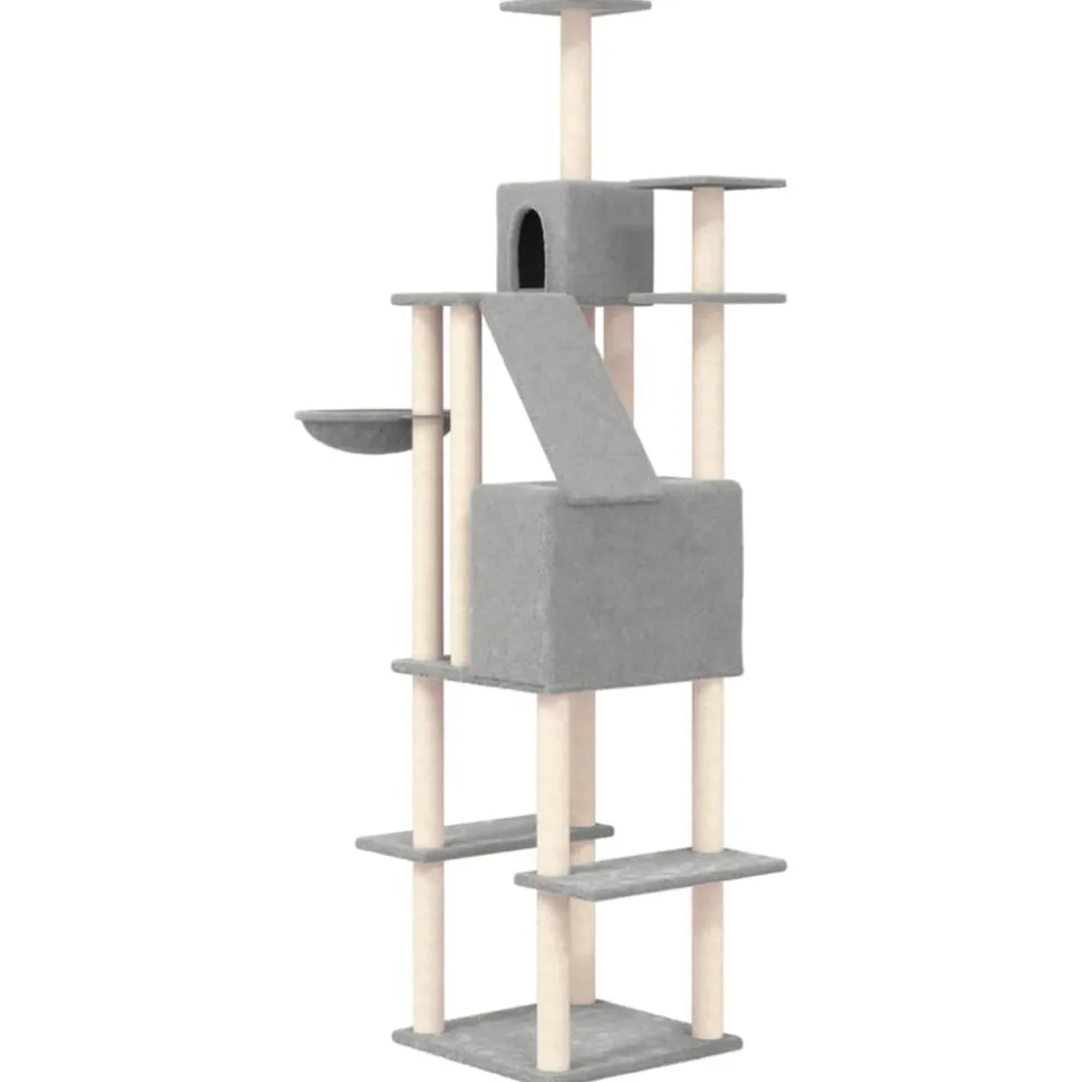 MAISON EXCLUSIVE - Arbre à chat avec griffoirs en sisal gris clair 201 cm