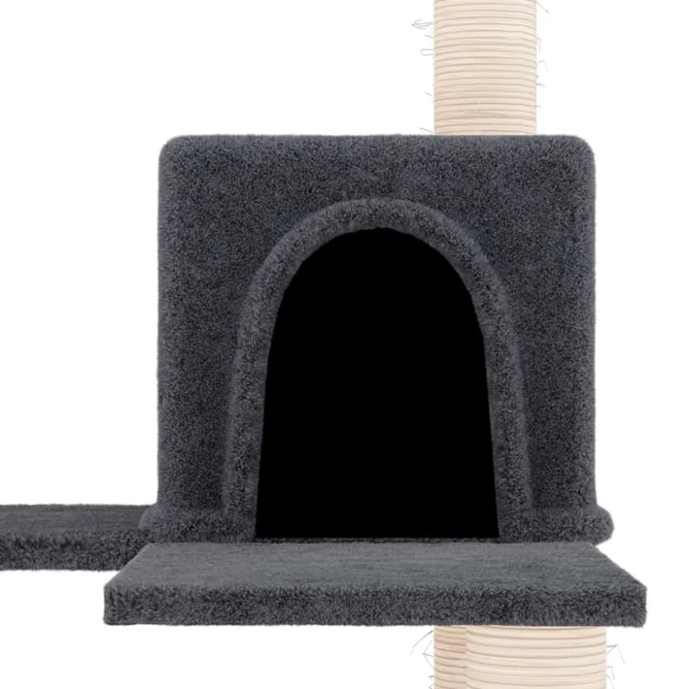 MAISON EXCLUSIVE - Arbre à chat avec griffoirs en sisal gris foncé 153 cm