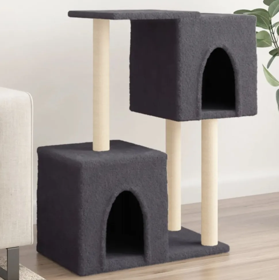 MAISON EXCLUSIVE - Arbre à chat avec griffoirs en sisal gris foncé 86 cm