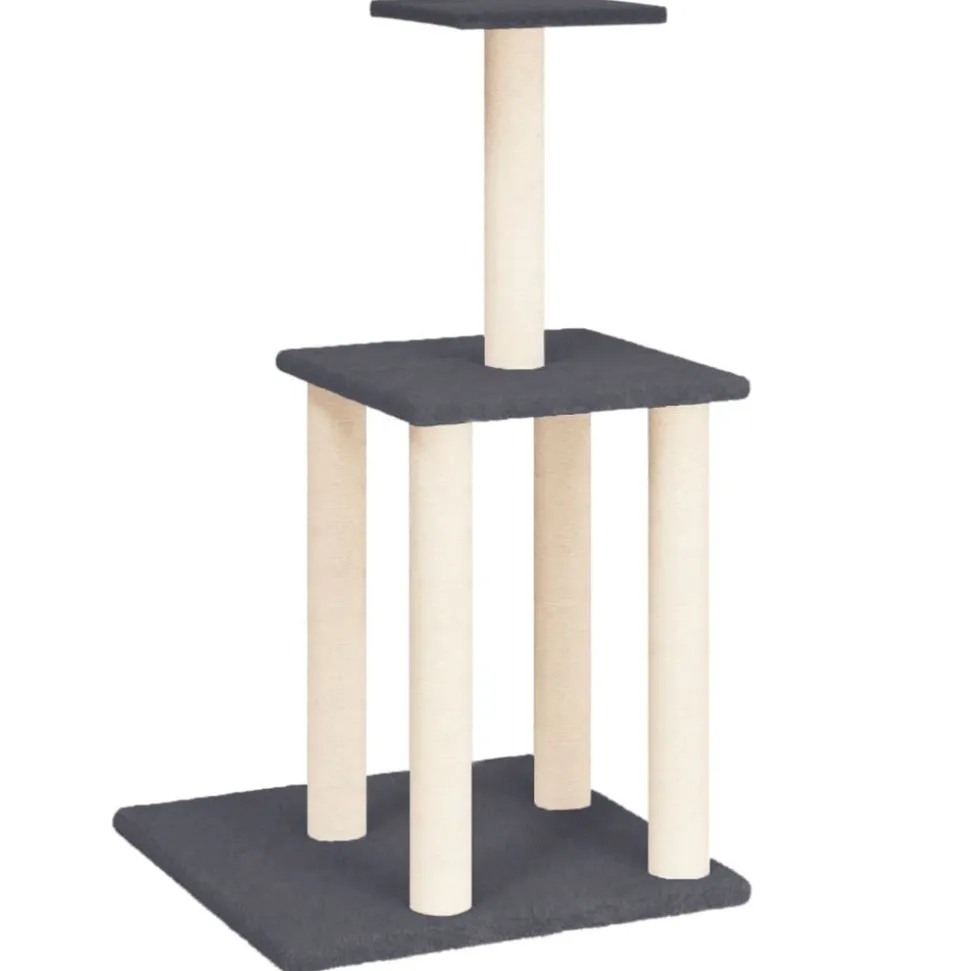 MAISON EXCLUSIVE - Arbre à chat avec griffoirs en sisal gris foncé 85,5 cm