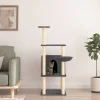 MAISON EXCLUSIVE - Arbre à chat avec griffoirs en sisal gris foncé 132 cm