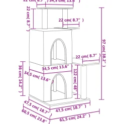MAISON EXCLUSIVE - Arbre à chat avec griffoirs en sisal gris foncé 97 cm