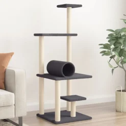 MAISON EXCLUSIVE - Arbre à chat avec griffoirs en sisal gris foncé 136 cm