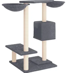 MAISON EXCLUSIVE - Arbre à chat avec griffoirs gris foncé 82 cm