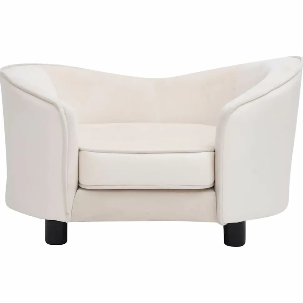 MAISON EXCLUSIVE - Canapé pour chien crème 69x49x40 cm peluche et similicuir