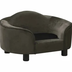 MAISON EXCLUSIVE - Canapé pour chien gris foncé 67x47x36 cm peluche