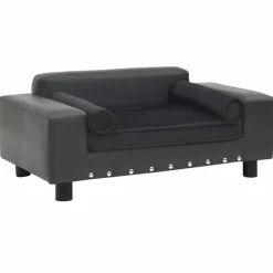 MAISON EXCLUSIVE - Canapé pour chien gris foncé 81x43x31 cm peluche et similicuir
