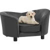 MAISON EXCLUSIVE - Canapé pour chien gris foncé 69x49x40 cm peluche et similicuir