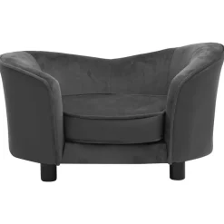 MAISON EXCLUSIVE - Canapé pour chien gris foncé 69x49x40 cm peluche et similicuir