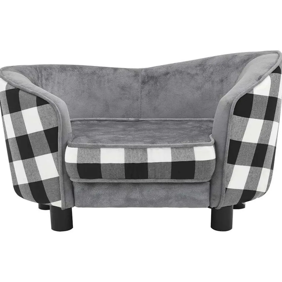 MAISON EXCLUSIVE - Canapé pour chien gris 68x38x38 cm peluche