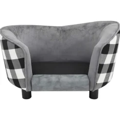 MAISON EXCLUSIVE - Canapé pour chien gris 68x38x38 cm peluche