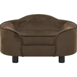 MAISON EXCLUSIVE - Canapé pour chien marron 67x47x36 cm peluche