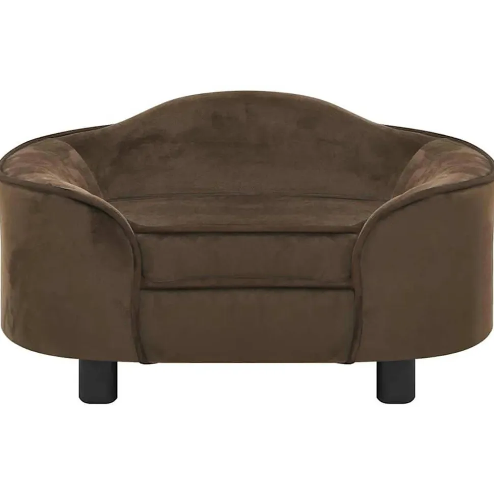 MAISON EXCLUSIVE - Canapé pour chien marron 67x47x36 cm peluche