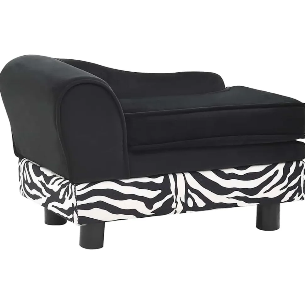 MAISON EXCLUSIVE - Canapé pour chien noir 57x34x36 cm peluche