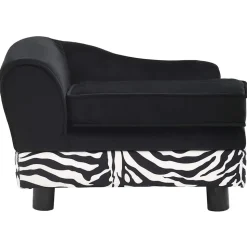 MAISON EXCLUSIVE - Canapé pour chien noir 57x34x36 cm peluche
