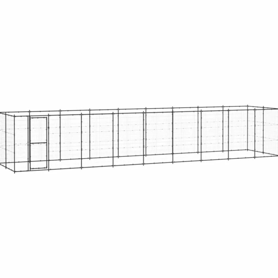 MAISON EXCLUSIVE - Chenil d'extérieur pour chiens acier 21,78 m²