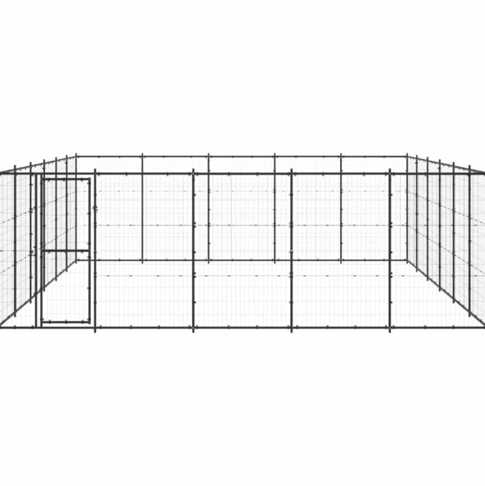 MAISON EXCLUSIVE - Chenil d'extérieur pour chiens acier 36,3 m²
