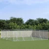 MAISON EXCLUSIVE - Chenil d'extérieur pour chiens argenté 8x8x2 m acier galvanisé
