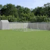 MAISON EXCLUSIVE - Chenil d'extérieur pour chiens avec toit argenté 10x10x2,5 m