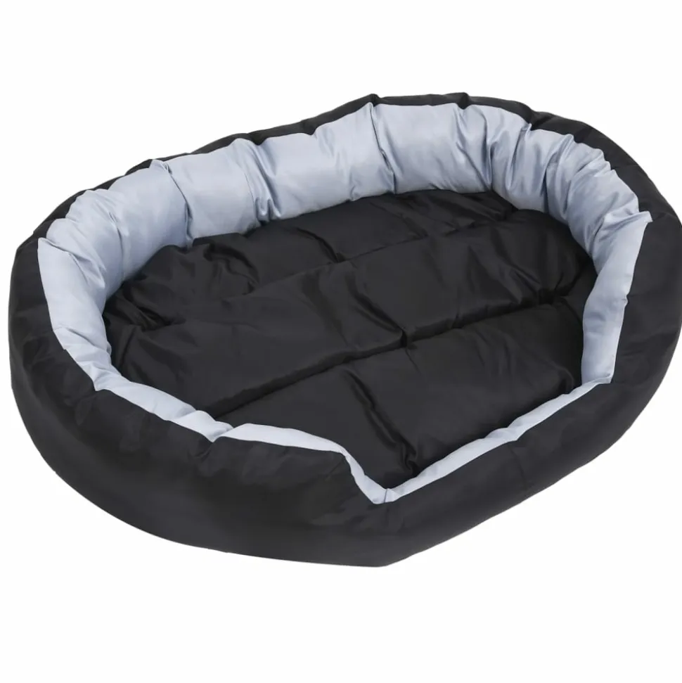 MAISON EXCLUSIVE - Coussin réversible lavable pour chien gris et noir 110x80x23 cm