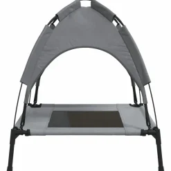 MAISON EXCLUSIVE - Lit pour chien avec auvent anthracite tissu oxford et acier