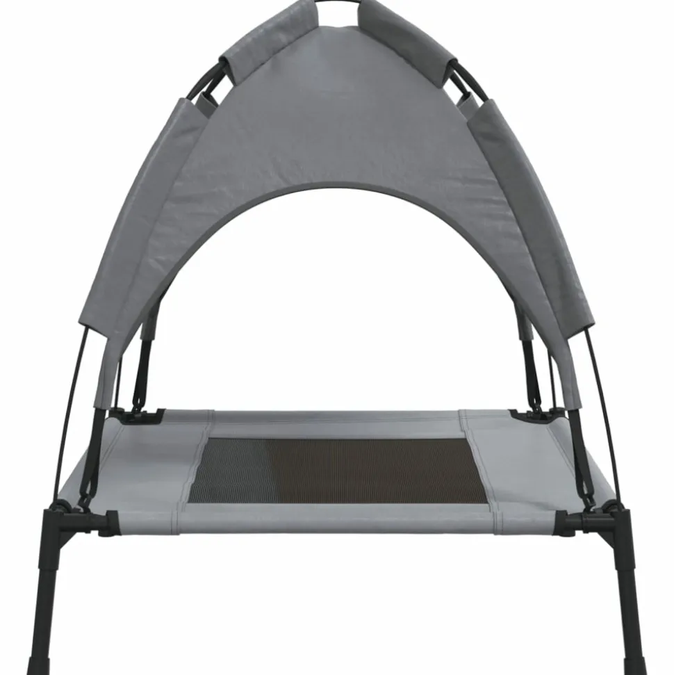 MAISON EXCLUSIVE - Lit pour chien avec auvent anthracite tissu oxford et acier