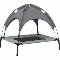 MAISON EXCLUSIVE - Lit pour chien avec auvent anthracite tissu oxford et acier