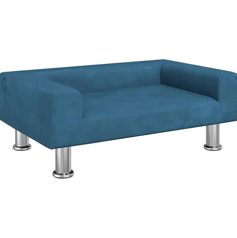 MAISON EXCLUSIVE - Lit pour chien bleu 70x45x26,5 cm velours